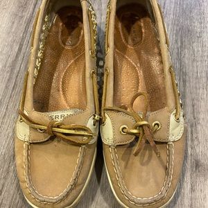 Sperry top siders gold tone